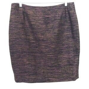 Doncaster Size 14 Skirt Brown Professional Career Pencil Gold Purple Threads